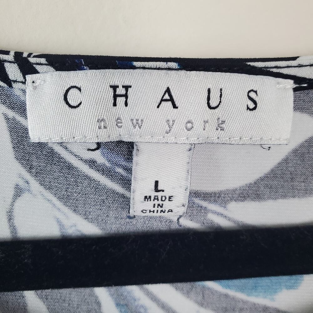 CHAUS NEW YORK | Floral | Black/White/Orange | Tank Blouse | Size Large - Picture 3 of 6